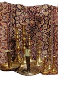 Lot of 10 19th century Antique Brass Candlesticks some brass pushup Candlesticks - $247.50