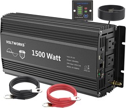 Power Inverter 1500Watt Pure Sine Wave Inverter Dc 12V To Ac 110V-120V With - £146.66 GBP