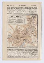 1914 Original Antique City Map Of Altenburg / Thuringia / Thüringen / Germany - £15.08 GBP