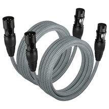 Xlr Cable 2Pack 6.6Ft, Microphone Cable Nylon Braided Xlr Male To Female - £23.92 GBP