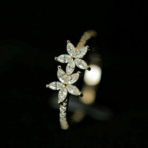 2.0Ct Marquise Cut Diamond Flower Cluster Engagement Ring 14k Yellow Gold Finish - £99.89 GBP
