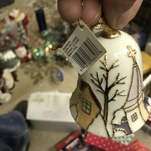 Carlton Cards porcelain Christmas Bell Ornament - $8.50