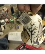 Carlton Cards porcelain Christmas Bell Ornament - £6.63 GBP
