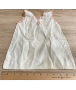 Vintage Infant&#39;s Preemie Size Baby Dress Ivory Peach Embroidery - $494.26 MXN