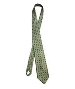 Peter Millar Italy Luxury Tie Green Geometric Silk Necktie Classic Modern - £11.67 GBP