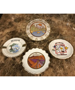 4 Vtg Tourist Destinations Souvenir Trinket Ashtrays Dish ceramic 1 wire... - $24.10