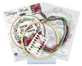 Design Works Counted Cross Stitch Kit 8&quot; Round Home Sweet Home (11 Count) - £15.67 GBP