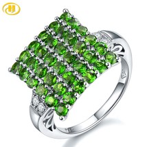 Natural Chrome Diopside Sterling Silver Ring for Women 4 Carats Genuine Gemstone - £75.74 GBP