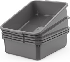 Gray 8-Liter Wash Basin Tub, 5-Pack Commercial Bus Tubs Box/Tote, Plastic - £30.54 GBP