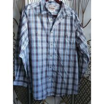 Wrangler Rugged Wear Wrinkle Resist Mens Plaid Button Down Shirt Long Sl... - $14.80