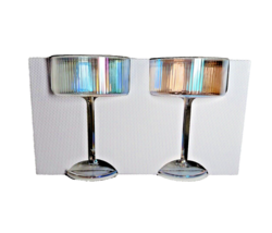 Viral Trending Brand New Cupcakes &amp; Cashmere Champagne Coupe Iridescent Glasses - $31.49