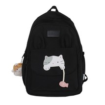 Cute Kitten Decoration Backpack Women&#39;s High Quality Waterproof Nylon Travel Bac - £38.37 GBP