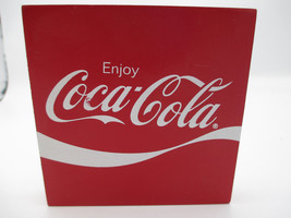 Coca-Cola Red Wood Block Shelf Sitter Sign Enjoy Coca-Cola 4.5 Inches Square - $5.69