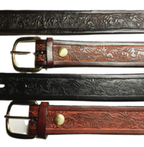 WILDLIFE * Leather  Belt * Deer, Duck, Panther * 4 Color Choices * 1-1/2... - $32.95