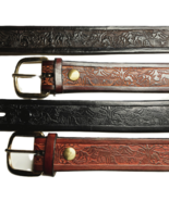 WILDLIFE * Leather  Belt * Deer, Duck, Panther * 4 Color Choices * 1-1/2... - $32.95