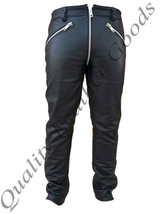 MENS LEATHER JEANS CHAPS BREECHES LUXURY PANTS TROUSERS  BIKER GOTHIC - £121.57 GBP