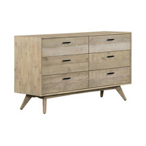 63" Brown Solid Wood Six Drawer Double Dresser - $23,699.69 MXN