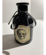 Halloween Decor black bottle Skull Label - £7.65 GBP