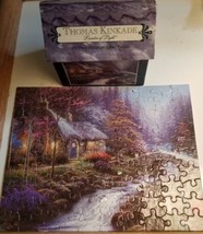 Thomas Kinkade 100 piece MINIATURE jigsaw puzzle Twilight Cottage COMPLETE  - £4.96 GBP