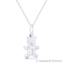 Classic Baby Teddy Bear Charm Italy-Made .925 Sterling Silver 3D Hollow Pendant - £9.55 GBP+