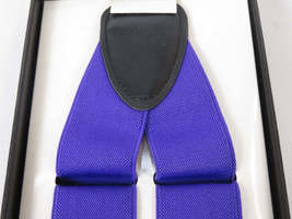 ELEGANT Suspenders Clip on and Button Option for Slacks or Suit Pants Purple image 6