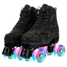 Flashing Roller Skates Shoes Outdoor  Double Row Skates Quad 4 Wheels Skating Ri - £168.97 GBP