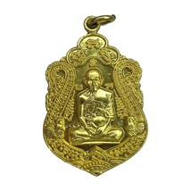 Phra Lp Ruay Famous Monk Thai Amulet Magic Lucky Talisman Gold Brass​ Pendant - £11.00 GBP
