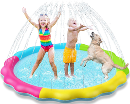 Splash Pad Sprinkler for Kids Splash Play Mat Outdoor Water Toys Inflata... - $43.64