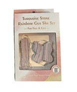 TURQUOISE STONE RAINBOW GUA SHA SET FOR FACE &amp; EYES - Reveal Your Inner ... - £11.81 GBP