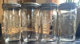 Lot of 4 Ball Wide Mouth Pint &amp; Half Glass Mason Jar 24 oz w/Lids Rings ... - $79.00