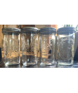 Lot of 4 Ball Wide Mouth Pint &amp; Half Glass Mason Jar 24 oz w/Lids Rings ... - €67,19 EUR
