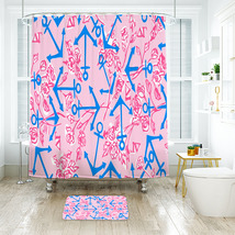 Lilly Pulitzer Delta Gamma Shower Curtain Bath Mat Bathroom Waterproof Decorativ - £18.21 GBP+