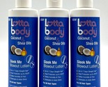 Lottabody Coconut &amp; Shea Oils Sleek Me Blowout Lotion 8 oz-3 Pack - £23.84 GBP