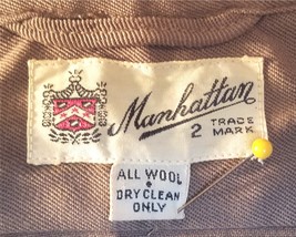 Manhattan brand men&#39;s wool gabardine 1950s long sleeve shirt, BEAUTIFUL!! - £66.49 GBP
