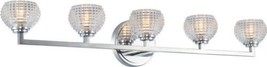 Bath Fixture Vanity Light KALCO MARINA Contemporary Double Ribbed Globe 5-Light - £1,837.71 GBP