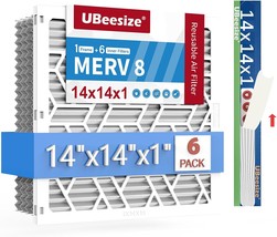 Ubeesize 14X14X1 Air Filter(6-Pack),Upgrade, Actual Size: 13.54X13.54X0.... - $38.96