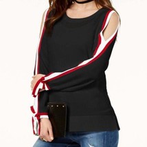 allbrand365 designer Womens Striped Sleeve Cold Shoulder Top Size:Small - £58.39 GBP