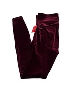 Spanx Leggings Womens L Rich Burgundy Velvet Pull On Holiday Christmas E... - $63.95 CAD