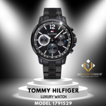 Tommy Hilfiger Men’s Quartz Analog Stainless Steel Black Dial 44mm Watch 1791529 - £97.21 GBP