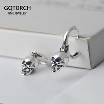 S925 Silver Halloween Retro Skull Head Lady Earring Pendant Punk Hip Hop Fashion - £36.87 GBP