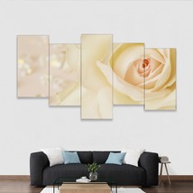 Multi-Piece 1 Image White Roses Shabby Chic Ready To Hang Wall Art Home Decor - £81.18 GBP