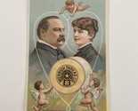 Wedding 1886 Grover Cleveland Trade Card Francis Folsom Merrick Thread Co. - £26.03 GBP