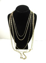 Long MULTI STRAND 6 Vintage NECKLACE Variety Style Chains 20&quot; - 60&quot; Gold... - $349.95 MXN