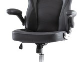 Pu Leather Office Chair With Padded Flip-Up Armrests And Lumbar Support,... - $140.95
