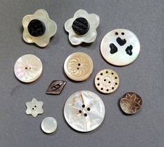 Antique Seashell Buttons Most Carved - £7.15 GBP
