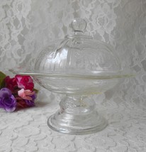 Vintage Butter Dish Madrid Pattern Indiana Glass Dome Clear Pedestal Foo... - $16.00