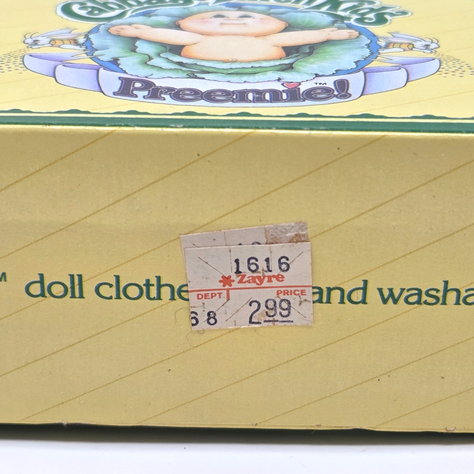 VINTAGE CABBAGE PATCH KIDS PREEMIE GREEN ELEPHANT OUTFIT ROMPER + HAT NEW IN BOX Item image 12