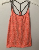 POOF  “Work It “ . Women’s Size M/L  Orange &amp; White Gym/Workout Tank . - $13.80