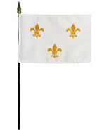  Fleur-de-Lis - 4"X6" Stick Flag (3/White) - $3.42