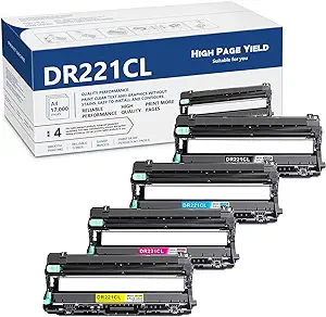 Dr221 Drum Unit Set 4 Pack Replacement For Brother Dr-221Cl Dr-221Cl-Bk ... - $227.99